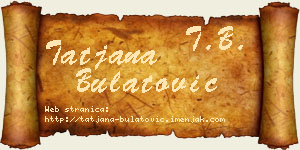 Tatjana Bulatović vizit kartica
